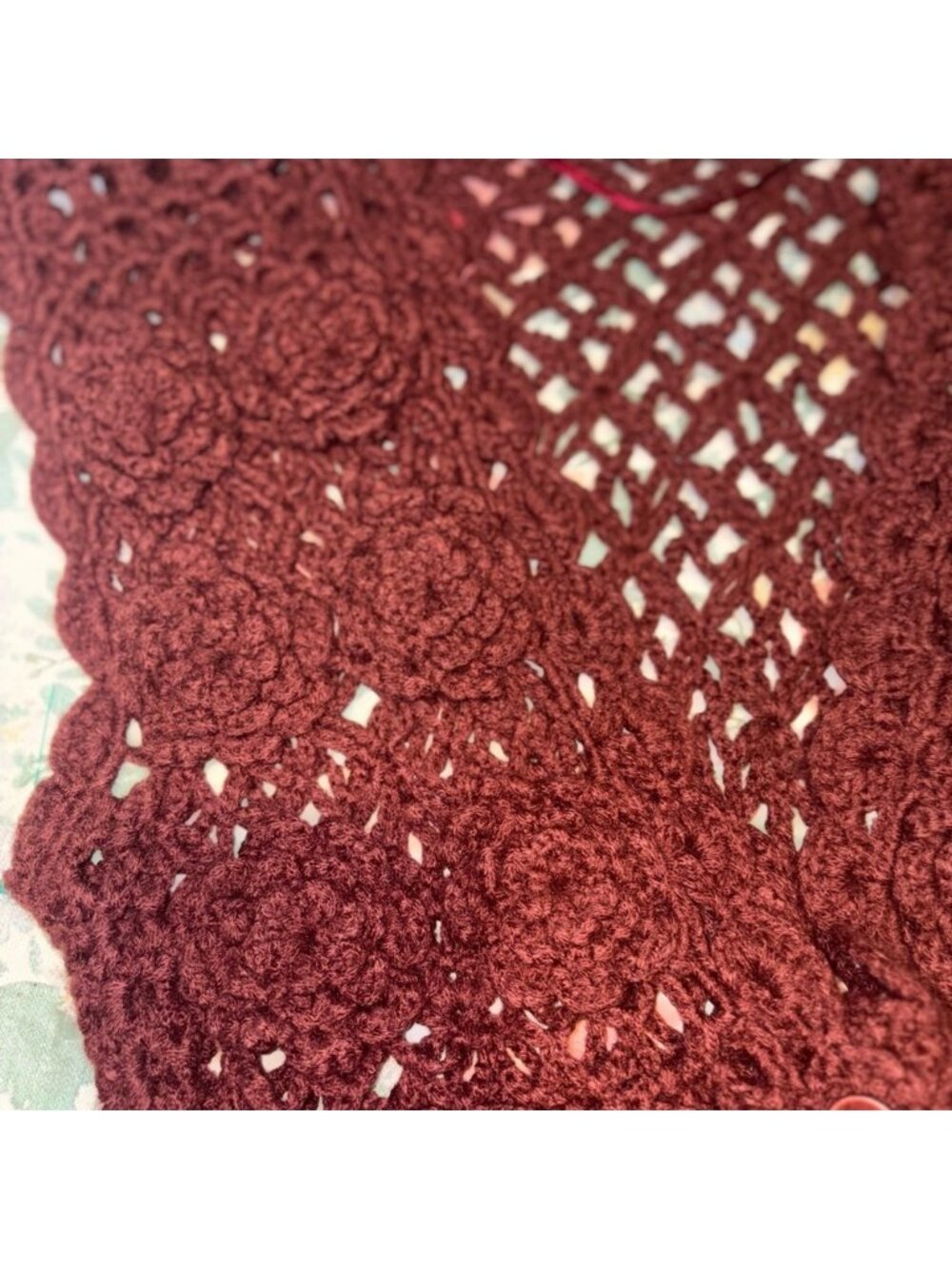 Floral crochet lace sleeveless vest cardigan - Picture 3 of 4